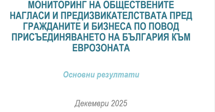 Обществени нагласи сред граждани и бизнес за въвеждането на еврото в България към декември 2025